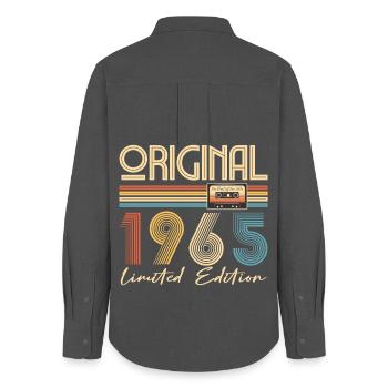 60th birthday 60 years original 1965 - Women's Oxford Shirt - anthracite - Back - AI Model Female 172 light (172cm)