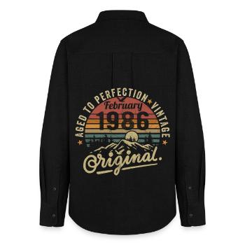 February 1986 - Women's Oxford Shirt - black - Back - AI Model Female 172 light (172cm)