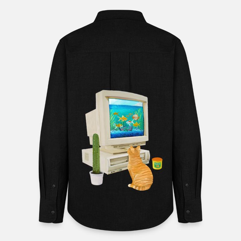 90s PC Fishbowl - Women's Oxford Shirt - black