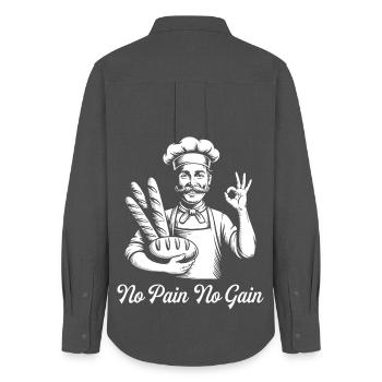 Bread Bakery Humor Baker - Women's Oxford Shirt - anthracite - Back - AI Model Female 172 light (172cm)
