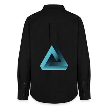 pyramide illusion optique illusion Illuminati ne - Chemise Oxford Femme - noir - Dos - AI Model Female 172 light (172cm)