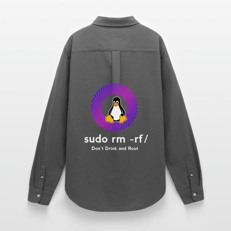 Ordinateur Sys admin Penguin Nerd pc sudo rm -rf cod Chemise Oxford Femme