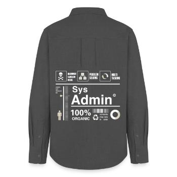 Sys admin programmier Ordinateur Nerd pc Platine cpu - Chemise Oxford Femme - charbon - Dos - AI Model Female 172 light (172cm)