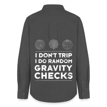 Nerd Physicist Mathematics Experiment Sci-Fi Saying - Women's Oxford Shirt - anthracite - Back - AI Model Female 172 light (172cm)