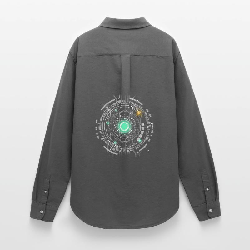 nerd CPU core computer code pc platine raumschiff Frauen Oxford Hemd