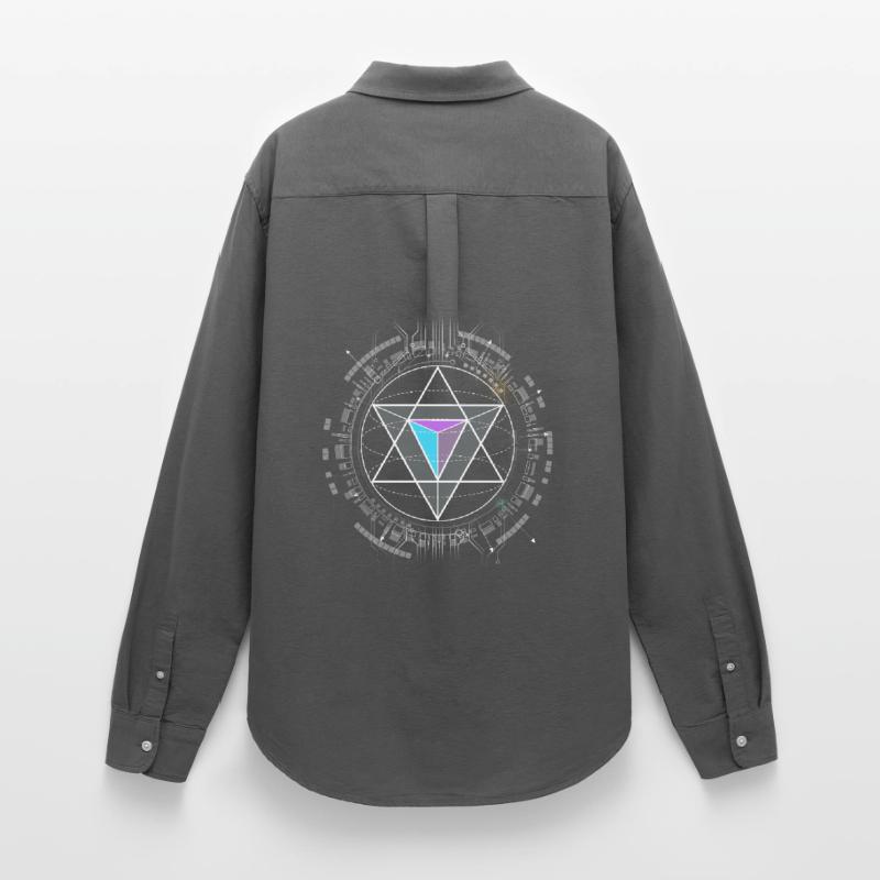 nerd cpu pyramide illuminati jeu wow hacker code Chemise Oxford Femme