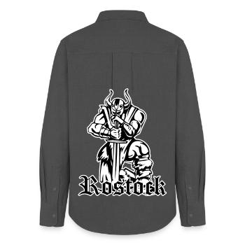 Rostock Rostock Vikings - Design - Women's Oxford Shirt - anthracite - Back - AI Model Female 172 light (172cm)
