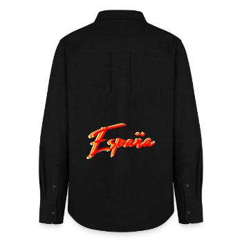 España Neon Schriftzug - Frauen Oxford Hemd - Schwarz - Hinten - AI Model Female 172 light (172cm)