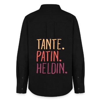 Tante Patin Heldin Geschenk für Patentante - Frauen Oxford Hemd - Schwarz - Hinten - AI Model Female 172 light (172cm)