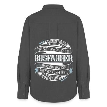 Busfahrer - Frauen Oxford Hemd - Anthrazit - Hinten - AI Model Female 172 light (172cm)