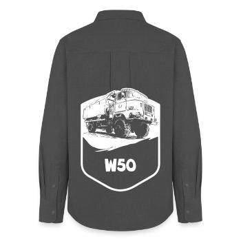 W50 | GDR | Trucks | IFA - Women's Oxford Shirt - anthracite - Back - AI Model Female 172 light (172cm)