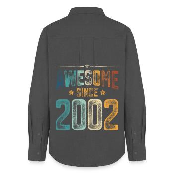 2002 Naissance Année de naissance - Chemise Oxford Femme - charbon - Dos - AI Model Female 172 light (172cm)