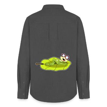 Frog Glasses - Women's Oxford Shirt - anthracite - Back - AI Model Female 172 light (172cm)