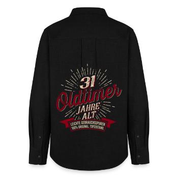 31. Geburtstag Oldtimer - Frauen Oxford Hemd - Schwarz - Hinten - AI Model Female 172 light (172cm)