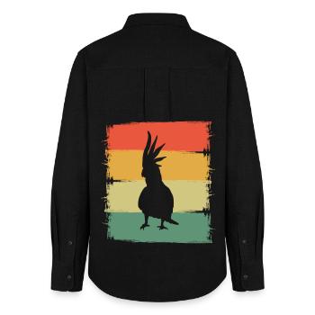 Cockatoo - Women's Oxford Shirt - black - Back - AI Model Female 172 light (172cm)