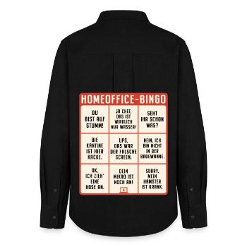 Homeoffice Bingo Büro Heimarbeit Home Office - Frauen Oxford Hemd - Schwarz - Hinten - AI Model Female 172 light (172cm)