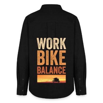 Motorcycle Sport Bike for motorcyclists - Women's Oxford Shirt - black - Back - AI Model Female 172 light (172cm)
