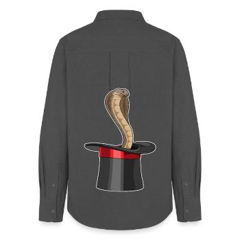 Snake Wizard Cylinder - Women's Oxford Shirt - anthracite - Back - AI Model Female 172 light (172cm)