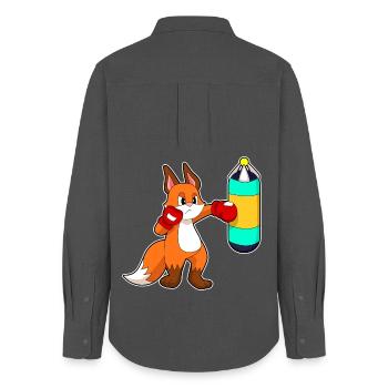 Fox Boxer Sac de frappe Boxe - Chemise Oxford Femme - charbon - Dos - AI Model Female 172 light (172cm)