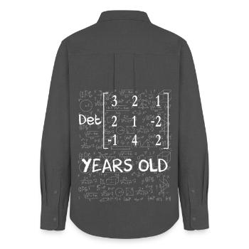 35e anniversaire 35 ans déterminant de matrice - Chemise Oxford Femme - charbon - Dos - AI Model Female 172 light (172cm)