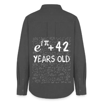 41e anniversaire 41 ans Euler Identité cadeau math - Chemise Oxford Femme - charbon - Dos - AI Model Female 172 light (172cm)