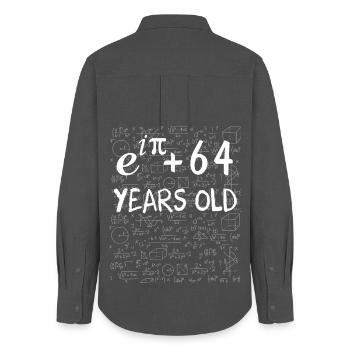 63. Geburtstag 63 Jahre Euler - Frauen Oxford Hemd - Anthrazit - Hinten - AI Model Female 172 light (172cm)