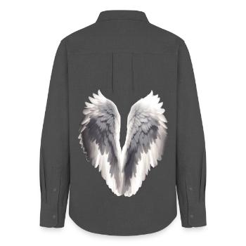 Angel wings - Women's Oxford Shirt - anthracite - Back - AI Model Female 172 light (172cm)