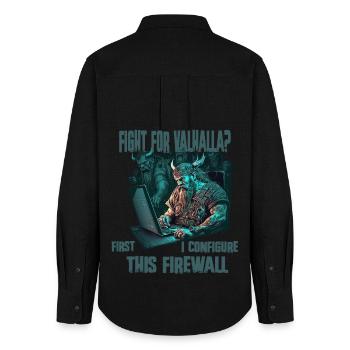 Firewall first Wikinger programmierer - Frauen Oxford Hemd - Schwarz - Hinten - AI Model Female 172 light (172cm)