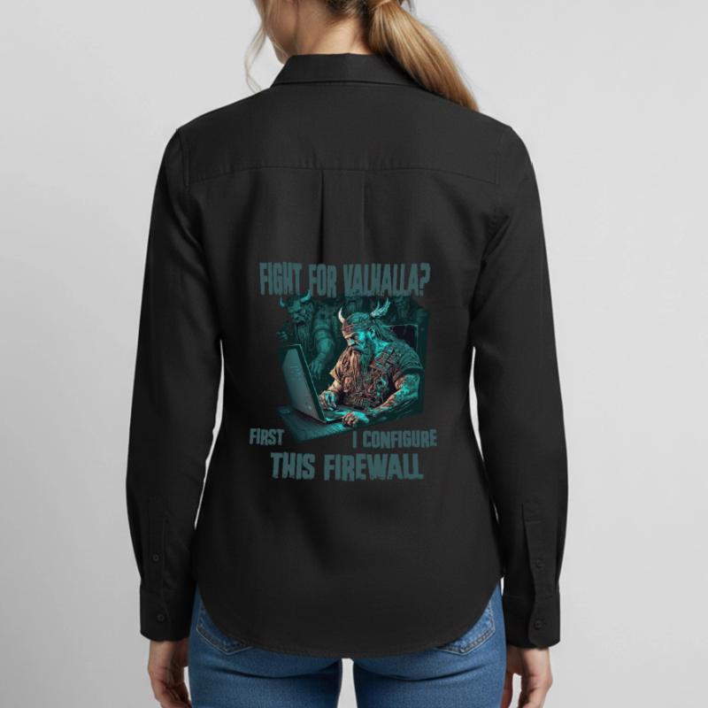 Firewall first Wikinger programmierer Frauen Oxford Hemd