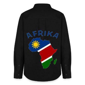 Namibia Landkarte Afrika - Frauen Oxford Hemd - Schwarz - Hinten - AI Model Female 172 light (172cm)