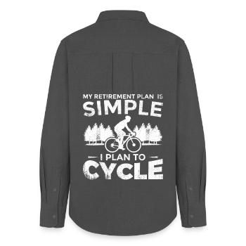Retirement Cycling - Women's Oxford Shirt - anthracite - Back - AI Model Female 172 light (172cm)