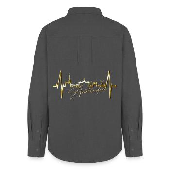 Amsterdam Skyline Netherlands Heartbeat Holland - Women's Oxford Shirt - anthracite - Back - AI Model Female 172 light (172cm)