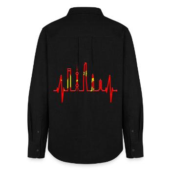 Shanghai Skyline Heartbeat China I Love Shanghai - Women's Oxford Shirt - black - Back - AI Model Female 172 light (172cm)