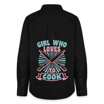 Cook - Women's Oxford Shirt - black - Back - AI Model Female 172 light (172cm)