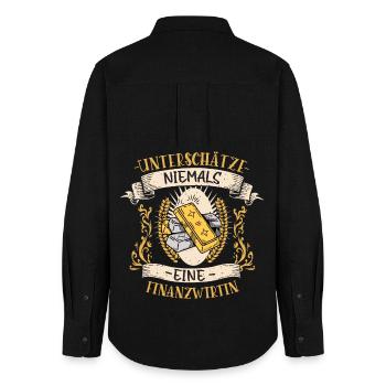 Finanzwirtin Beruf Design Vintage Geschenk - Frauen Oxford Hemd - Schwarz - Hinten - AI Model Female 172 light (172cm)