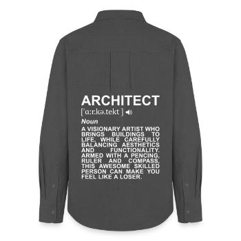 Architect Definition - Women's Oxford Shirt - anthracite - Back - AI Model Female 172 light (172cm)