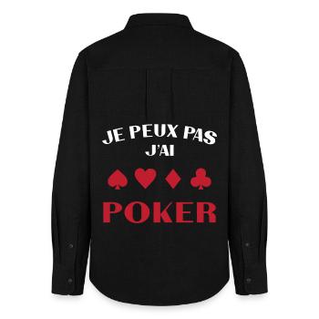 Je Peux Pas J'ai Poker Cadeau - Chemise Oxford Femme - noir - Dos - AI Model Female 172 light (172cm)