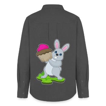 Cupcake lapin - Chemise Oxford Femme - charbon - Dos - AI Model Female 172 light (172cm)