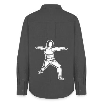 Yogini Sketch - Women's Oxford Shirt - anthracite - Back - AI Model Female 172 light (172cm)