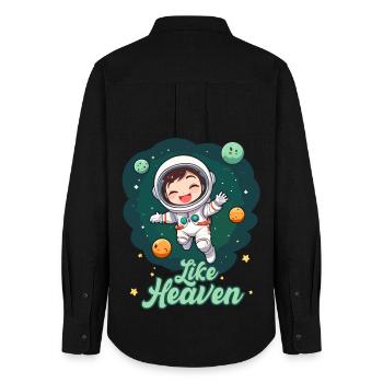 Like Heaven - Astronaut - Frauen Oxford Hemd - Schwarz - Hinten - AI Model Female 172 light (172cm)