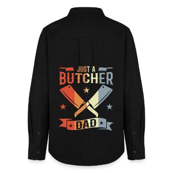 Butcher Father - Women's Oxford Shirt - black - Back - AI Model Female 172 light (172cm)