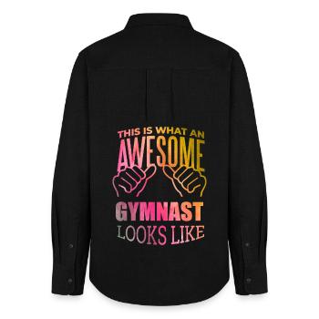 Gymnastics - Women's Oxford Shirt - black - Back - AI Model Female 172 light (172cm)