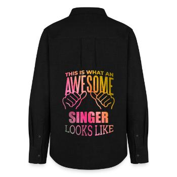 Singer - Women's Oxford Shirt - black - Back - AI Model Female 172 light (172cm)