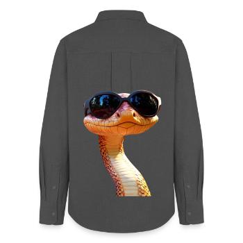 Snake Python Cobra Mamba Rattlesnake Snake - Women's Oxford Shirt - anthracite - Back - AI Model Female 172 light (172cm)
