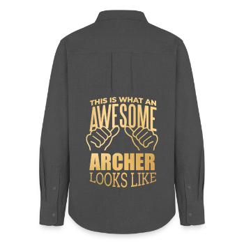 Archery - Women's Oxford Shirt - anthracite - Back - AI Model Female 172 light (172cm)