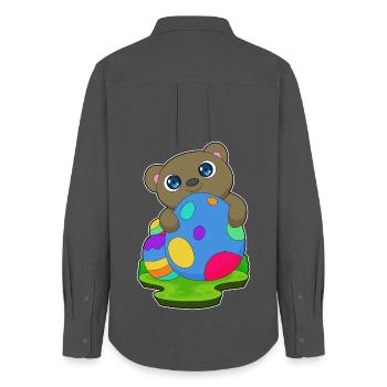 Œufs de Pâques Bear Easter - Chemise Oxford Femme - charbon - Dos - AI Model Female 172 light (172cm)