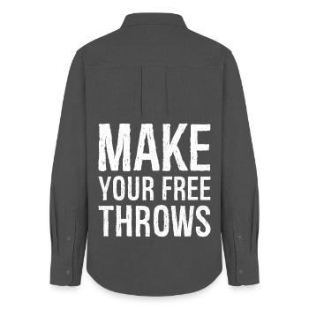 make your free throws - Chemise Oxford Femme - charbon - Dos - AI Model Female 172 light (172cm)