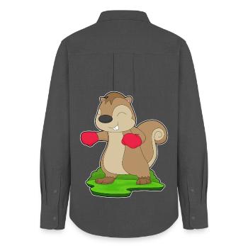 Squirrel Boxer Gants de boxe Boxe - Chemise Oxford Femme - charbon - Dos - AI Model Female 172 light (172cm)