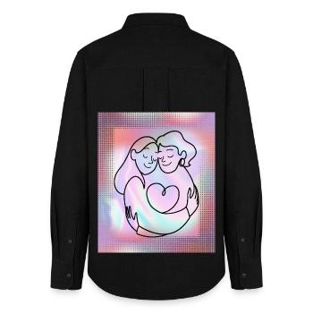 Lieblingsmensch-Mutter-Tochter-Schwester-Freundin - Frauen Oxford Hemd - Schwarz - Hinten - AI Model Female 172 light (172cm)
