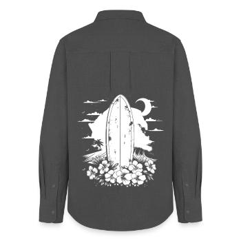 Surfboard - Women's Oxford Shirt - anthracite - Back - AI Model Female 172 light (172cm)